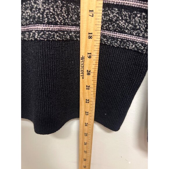 St. John SJK Womens Black & Pink Striped Crewneck Sweater Size 12 - Picture 6 of 6